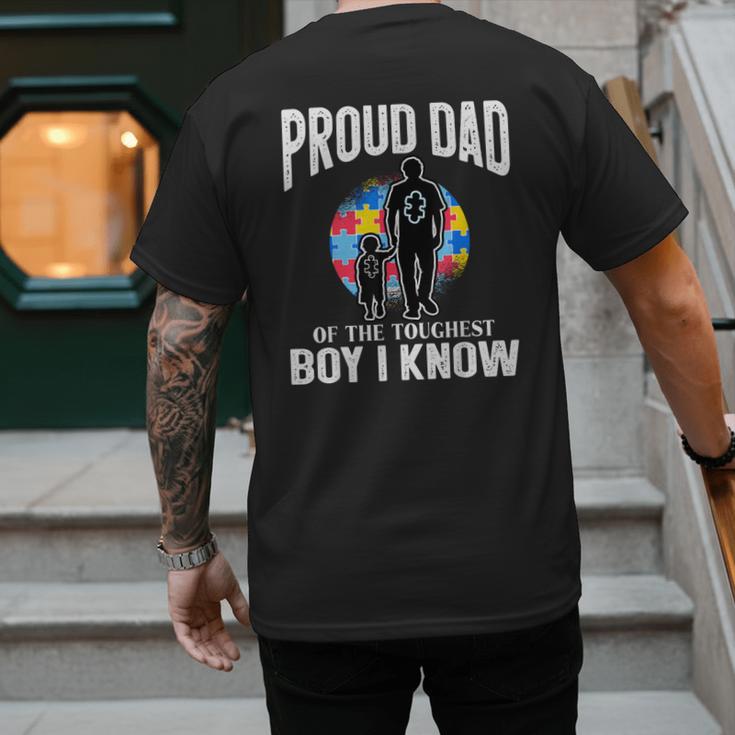 Autism Awareness For Proud Dad Support Autistic Kids Men's Back Print T-Shirt