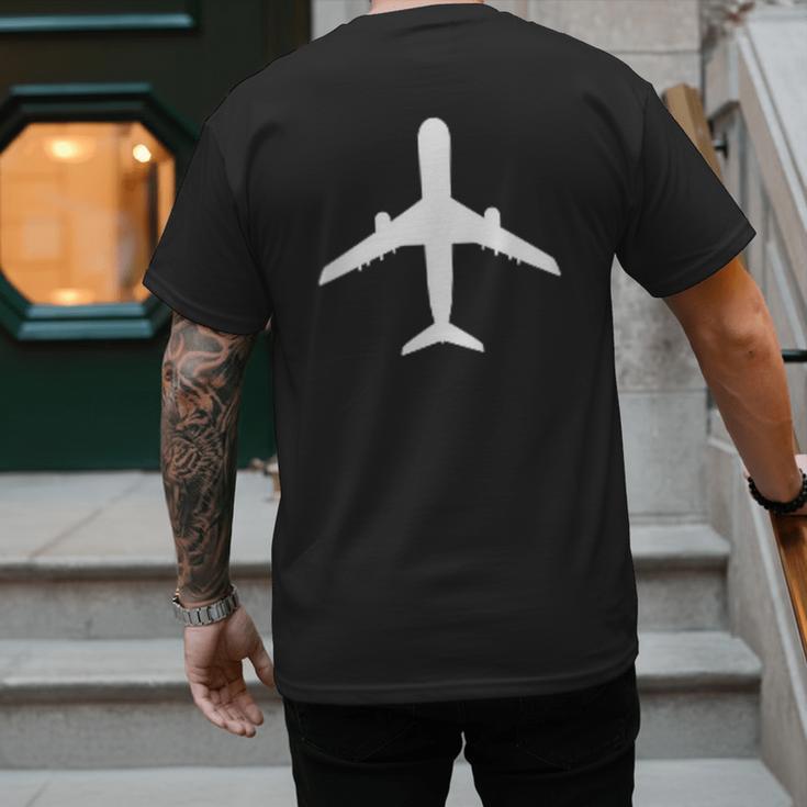 Aviation Geek Airplane Pilot Dad Husband Father's Day Xmas Men's Back Print T-Shirt