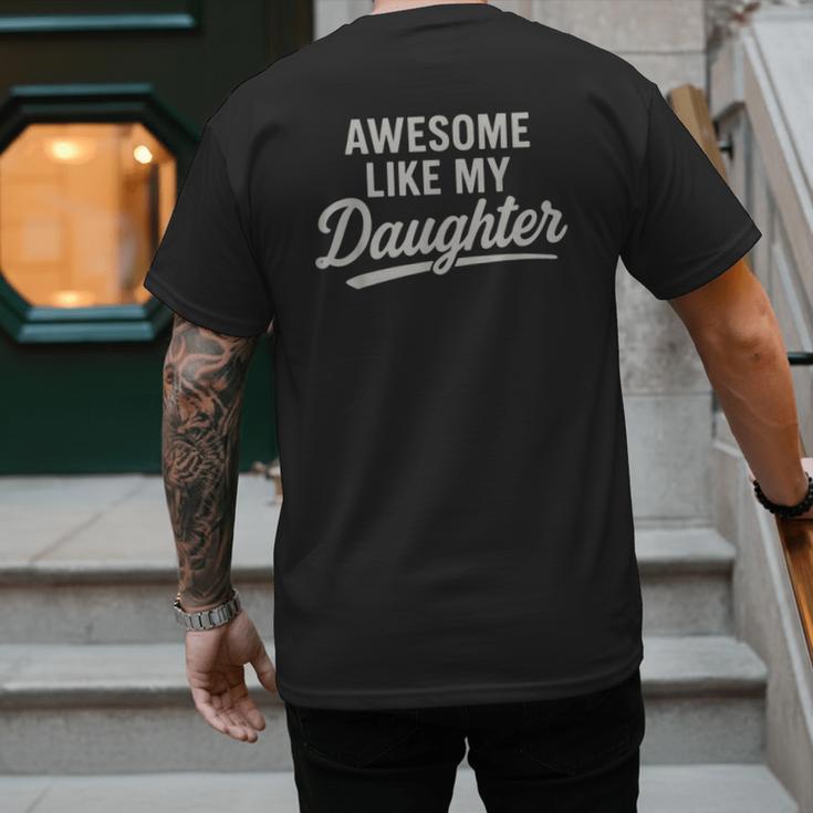 Awesome Like My Daughter Fathers Day Dad Men's Back Print T-Shirt Awesome Like My Daughter Fathers Day Dad Men's Back Print T-Shirt