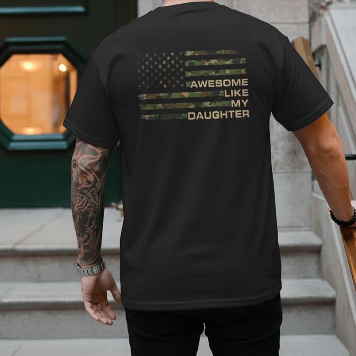 Awesome Like My Daughter Men Fathers Day American Flag Dad Men's Back Print T-Shirt
