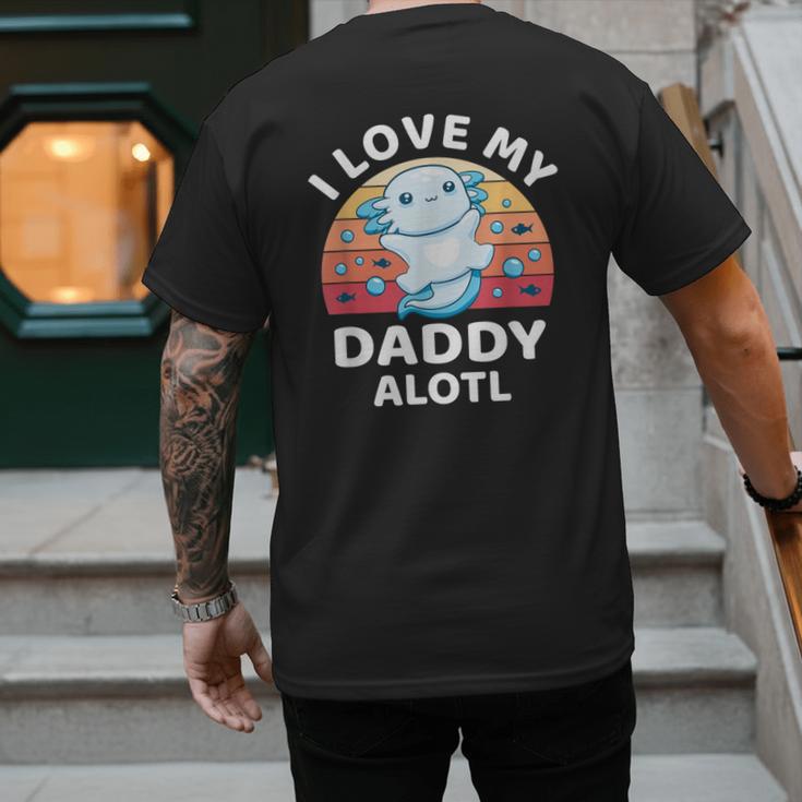 Axolotl Kids Teens Retro Sunset I Love My Daddy Men's Back Print T-Shirt
