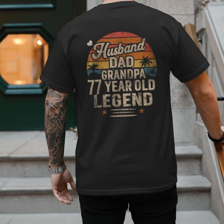 Back Legend Husband Dad Grandpa 77 Year Old 77th Birthday Men's Back Print T-Shirt