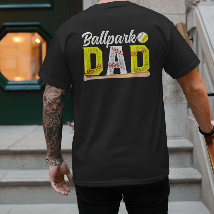 Ballpark Dad Baseball Softball Dad Of Ballers Men's Back Print T-Shirt
