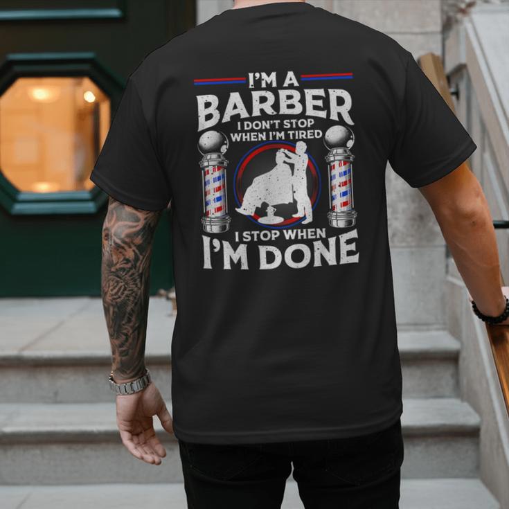 Barber s For Men Dad Hairstyling Humor Quote Small Men's Back Print T-Shirt