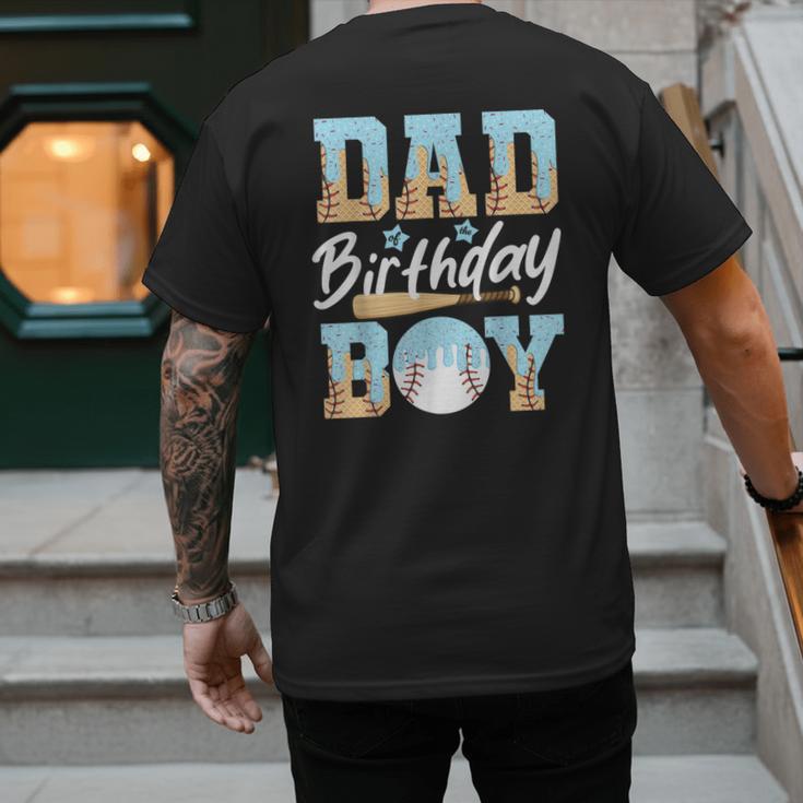 Baseball Ice Cream Drip Dad Of The Birthday Boy Baseball Men's Back Print T-Shirt