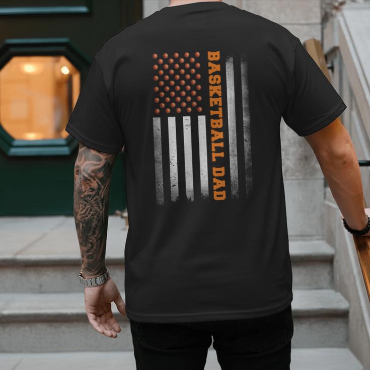 Basketball Dad USA US Flag Basketball Men Men's Back Print T-Shirt