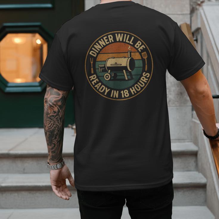 BBQ Dad Smoking Meat Smoker Barbecue Dad Men's Back Print T-Shirt