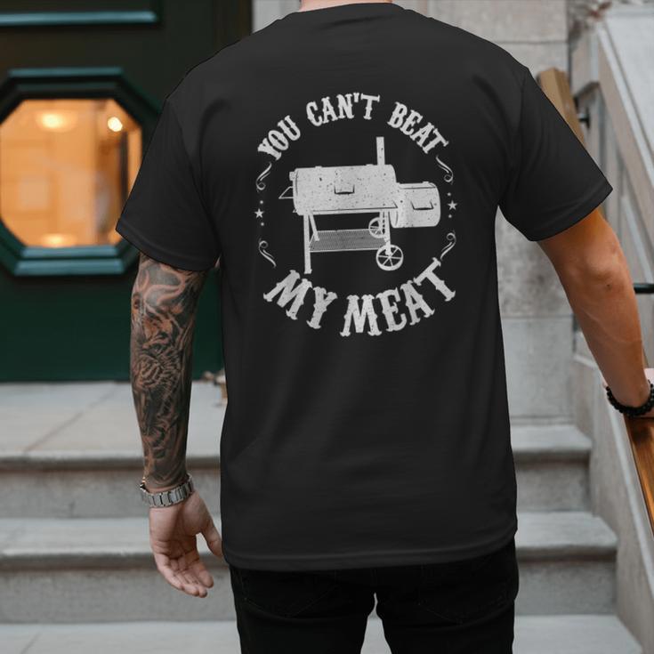BBQ Pit Reverse Flow Smoker Accessory Dad Grill Men's Back Print T-Shirt