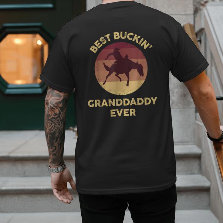 Best Buckin' Granddaddy Western Rodeo Cowboy Bucking Horse Men's Back Print T-Shirt