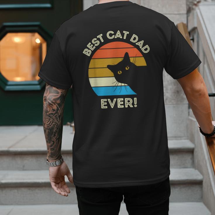 Best Cat Dad Ever Men Men's Back Print T-Shirt