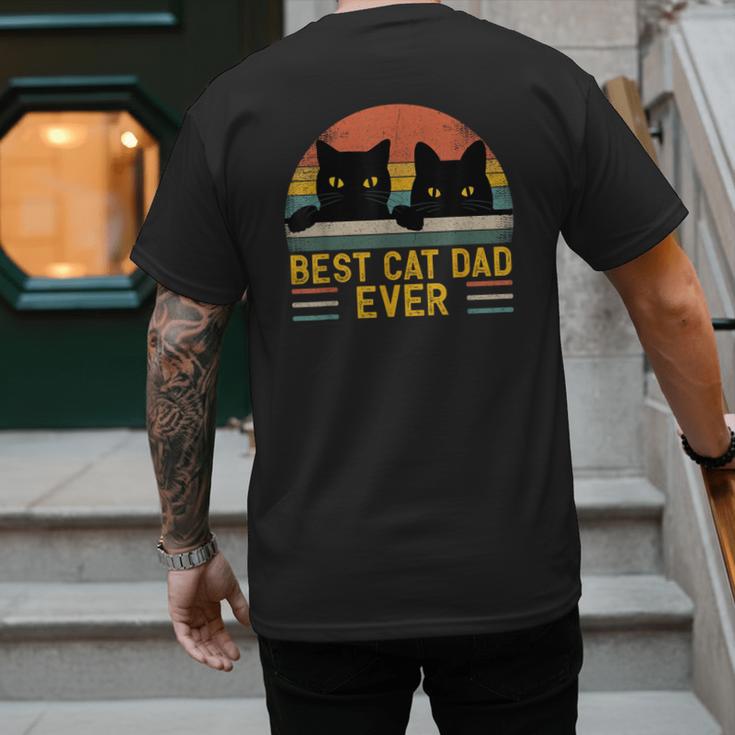 Best Cat Dad Ever Retro Style Cats Lover Men's Back Print T-Shirt Best Cat Dad Ever Retro Style Cats Lover Men's Back Print T-Shirt