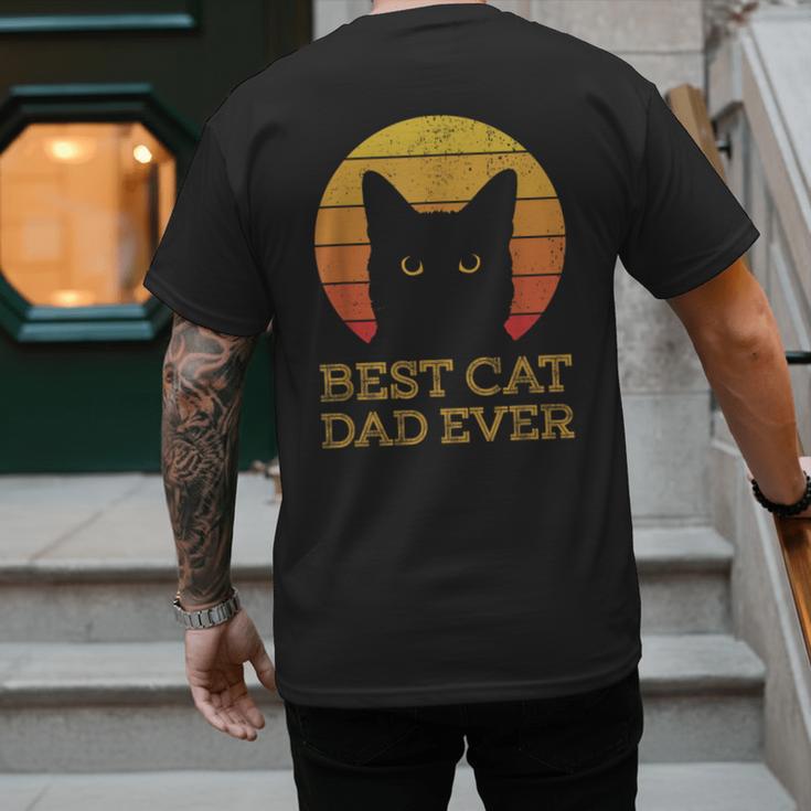 Best Cat Dad Ever Vintage Cat Daddy Fathers Day Men's Back Print T-Shirt Best Cat Dad Ever Vintage Cat Daddy Fathers Day Men's Back Print T-Shirt