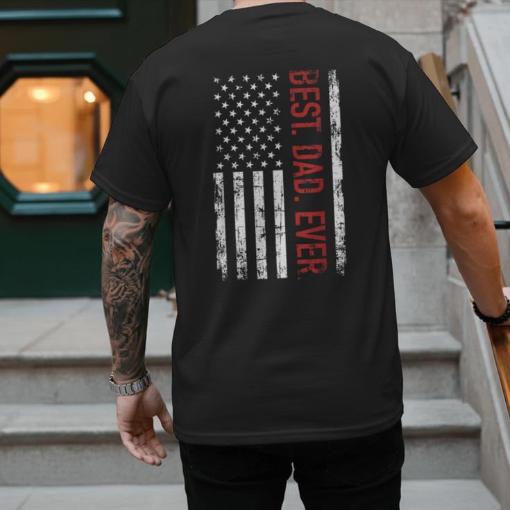 Best Dad Ever US American Flag Gift For Father's Day Short Sleeve Men's Back Print T-Shirt