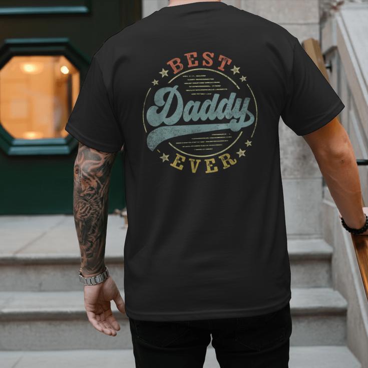 Best Daddy Ever Father's Day Daddy Vintage Emblem Men's Back Print T-Shirt