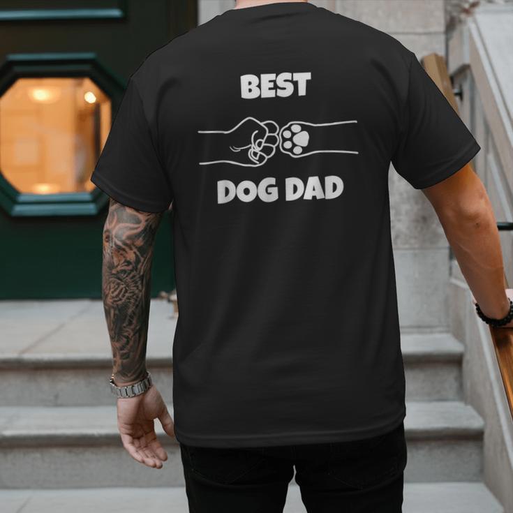 Best Dog Dad Fathers Day Best Dad Fist Bump Dog's Paw Men's Back Print T-Shirt