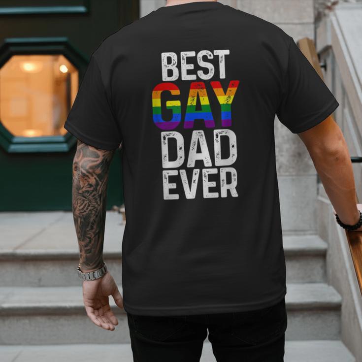 Best Gay Dad Ever LGBTQ Men's Back Print T-Shirt