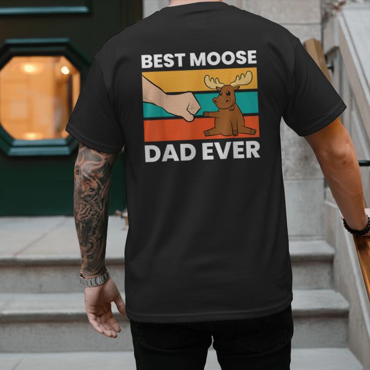 Best Moose Dad Ever Moose Men's Back Print T-Shirt