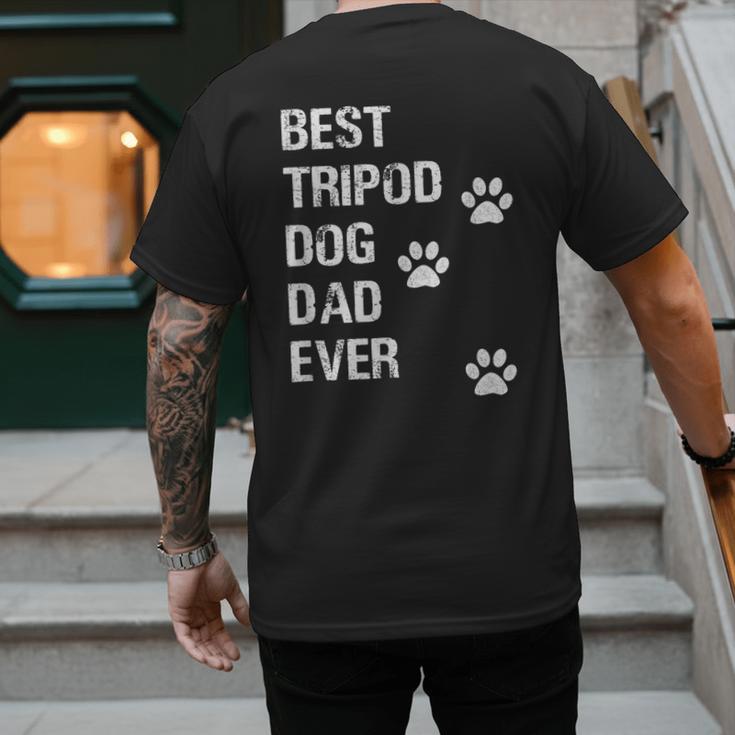 Best Tripod 3 Legged Dog Dad Novelty Dog Dad TShirt Men's Back Print T-Shirt