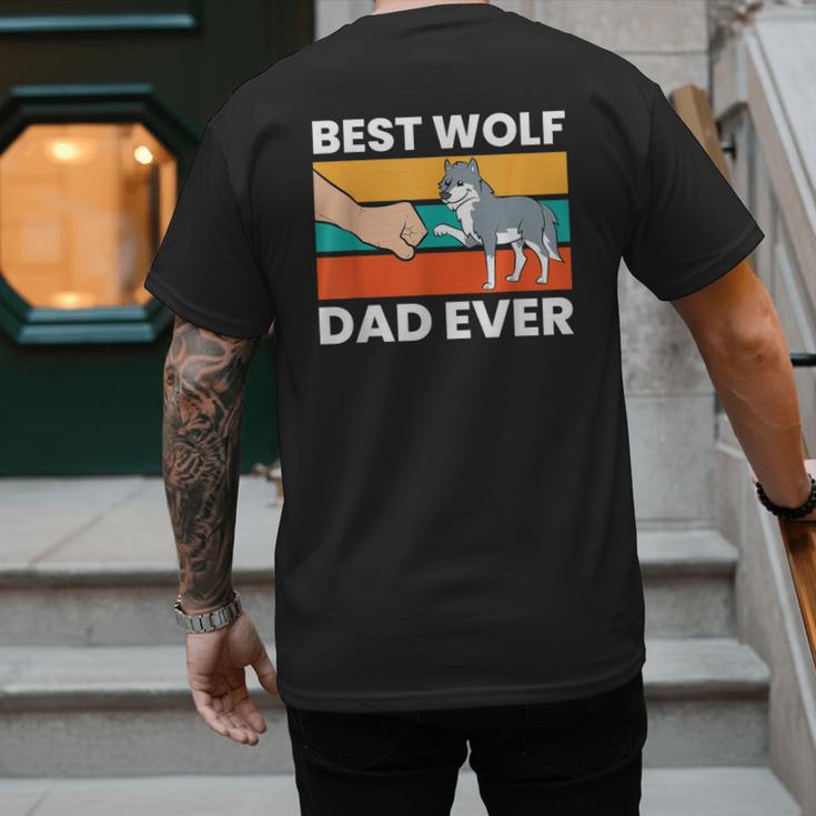 Best Wolf Dad Ever Men's Back Print T-Shirt