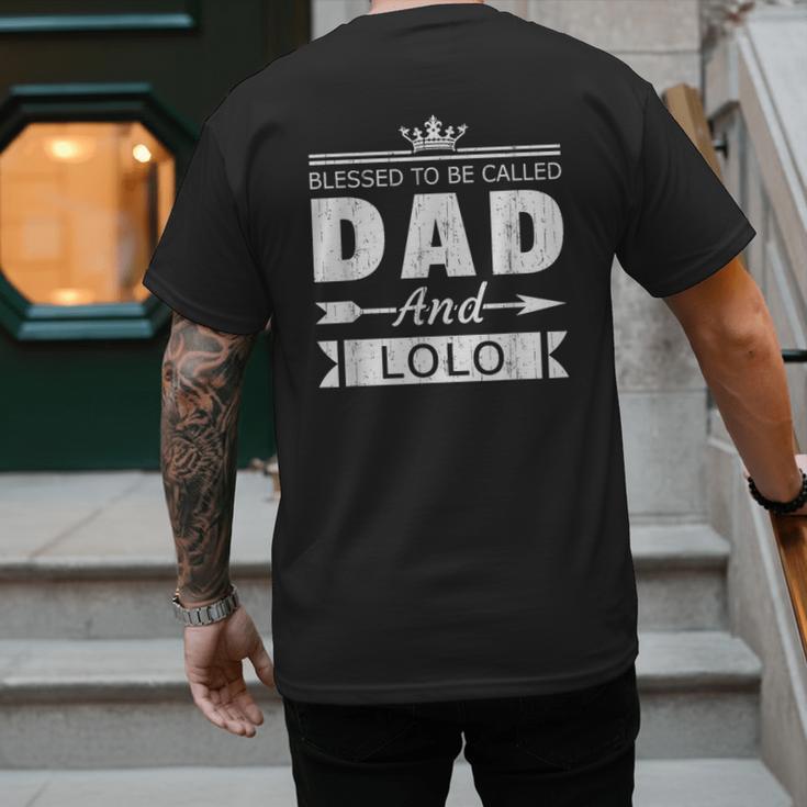 Blessed To Be Called Dad And Lolo Grandpa Men's Back Print T-Shirt