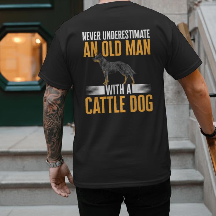Blue Heeler Dad Australian Cattle Dog Men Men's Back Print T-Shirt Blue Heeler Dad Australian Cattle Dog Men Men's Back Print T-Shirt