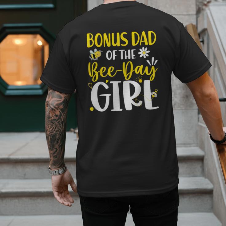 Bonus Dad Of The Bee Day Girl Birthday Party Family Men's Back Print T-Shirt