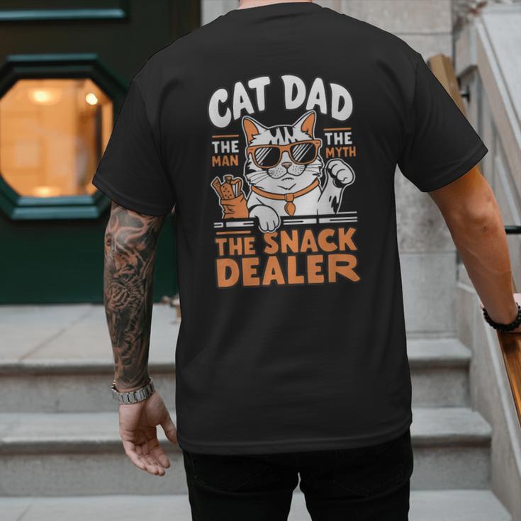 Cat Dad The Man The Myth The Snack Dealer Men's Back Print T-Shirt
