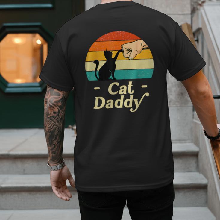 Cat Daddy Vintage Cat Lover Cat Dad Fathers Day Men's Back Print T-Shirt