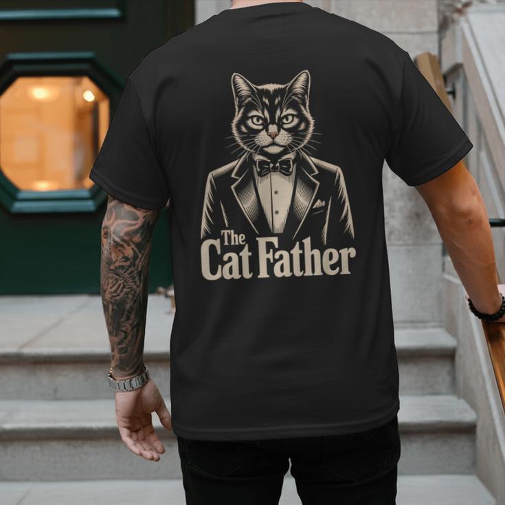 Cat Lover The CatFather Cat Dad Men's Back Print T-Shirt
