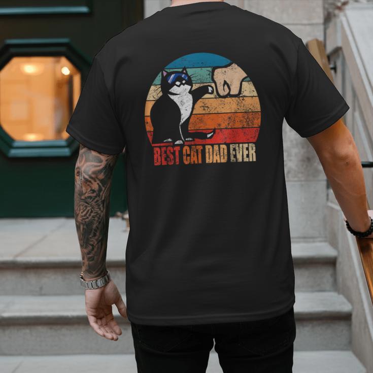 Cat Loving Daddy Fathers Day Mens None Best Cat Dad Ever Paw Fist Bump Fathers Day TeeShirt Small US Men's Back Print T-Shirt