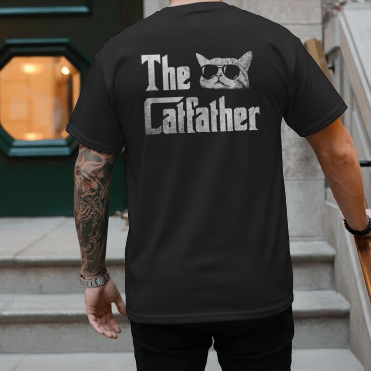 The Catfather Cool Cat Daddy Glasses Men's Back Print T-Shirt