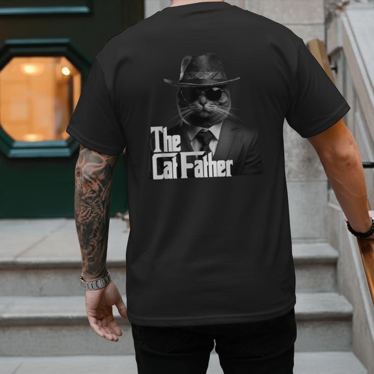 The Catfather Fathersday Best Birthday Cat Dad Men's Back Print T-Shirt