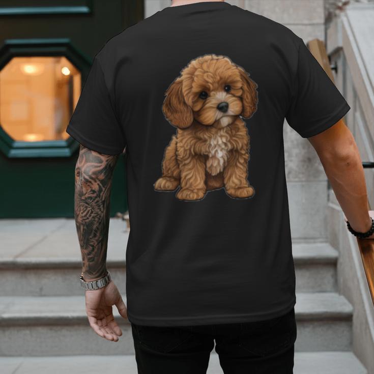 Cavapoo Breed Pet Lover Art Dog For Mom Dad Kids Men's Back Print T-Shirt