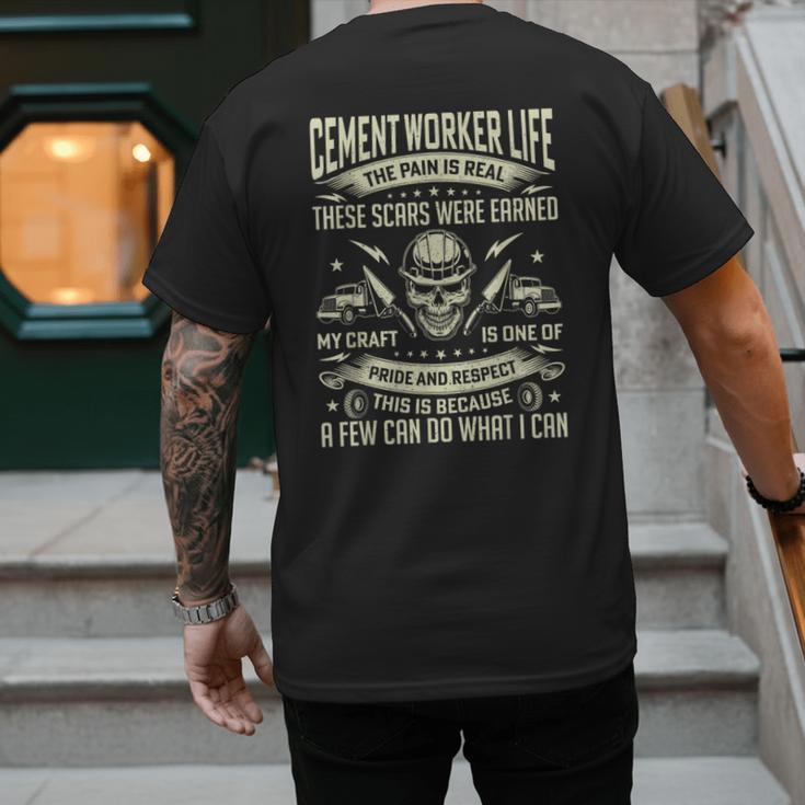 Cement Worker Life Concrete Finisher Dad Father Men's Back Print T-Shirt Cement Worker Life Concrete Finisher Dad Father Men's Back Print T-Shirt