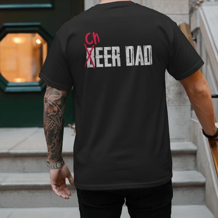Cheer Dad Beer Dad Cheerleading Father Father's Day Men's Back Print T-Shirt