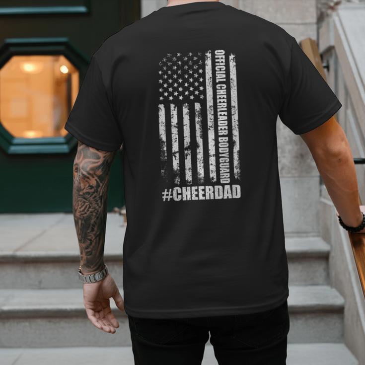 Cheer Dad Bodyguard Family Father Cheerleader Squad Men's Back Print T-Shirt