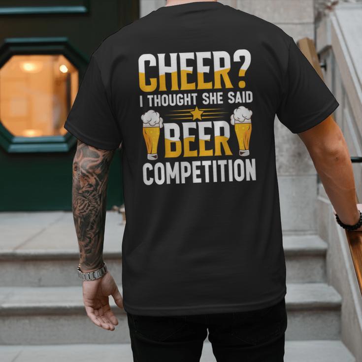 Cheer Dad Cheerleader I Thought She Said Beer Competition Men's Back Print T-Shirt Cheer Dad Cheerleader I Thought She Said Beer Competition Men's Back Print T-Shirt