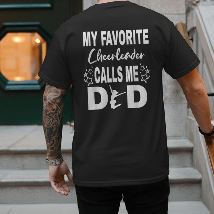 Cheer Dad My Favorite Cheerleader Calls Me Dad Men's Back Print T-Shirt