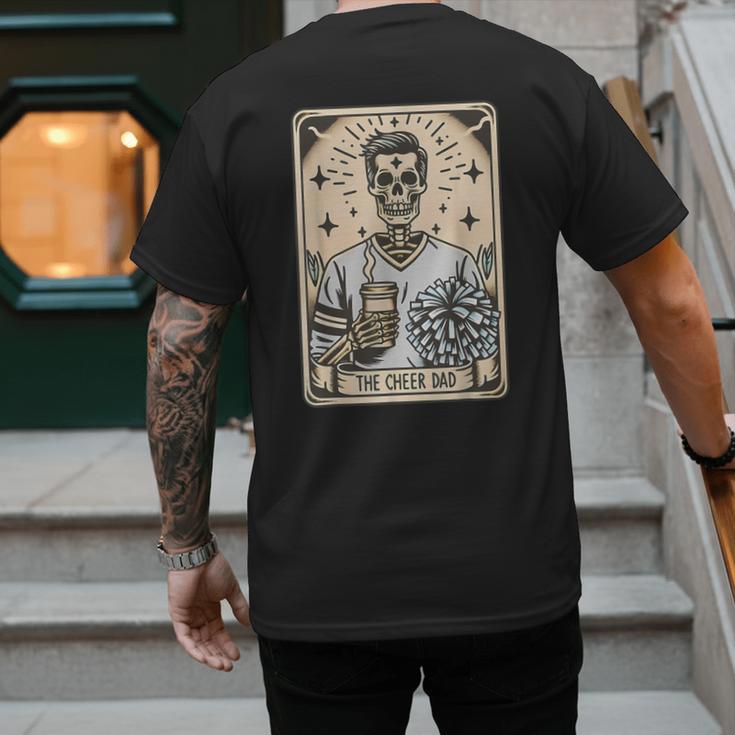 Cheer Dad Tarot Card Skeleton Cheerleading Fathers Day Men's Back Print T-Shirt