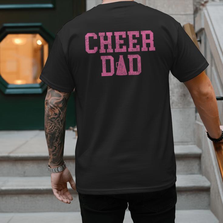 Cheer Dad Vintage Retro Cheerleading Pink Men's Back Print T-Shirt