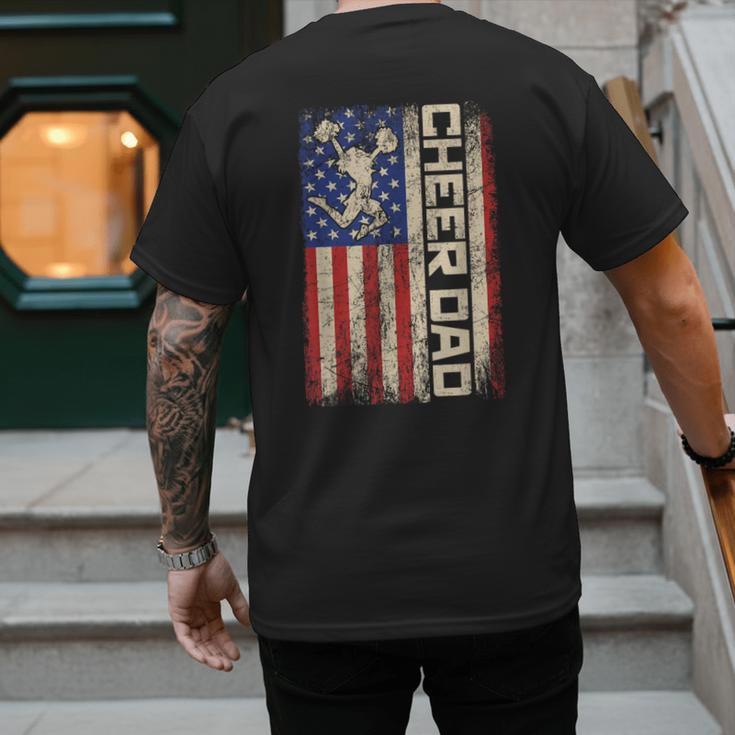 Cheerleader Dad Cheer Dad American US Flag Father Team Men's Back Print T-Shirt Cheerleader Dad Cheer Dad American US Flag Father Team Men's Back Print T-Shirt