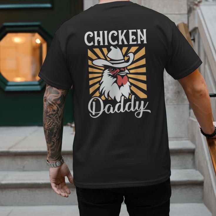Chicken Daddy Vintage Poultry Farmer Fathers Day Men's Back Print T-Shirt