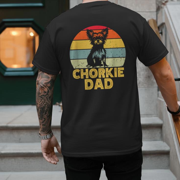 Chorkie Dad Retro Sunset Chihuahua Yorkie Mix Lover Men's Back Print T-Shirt