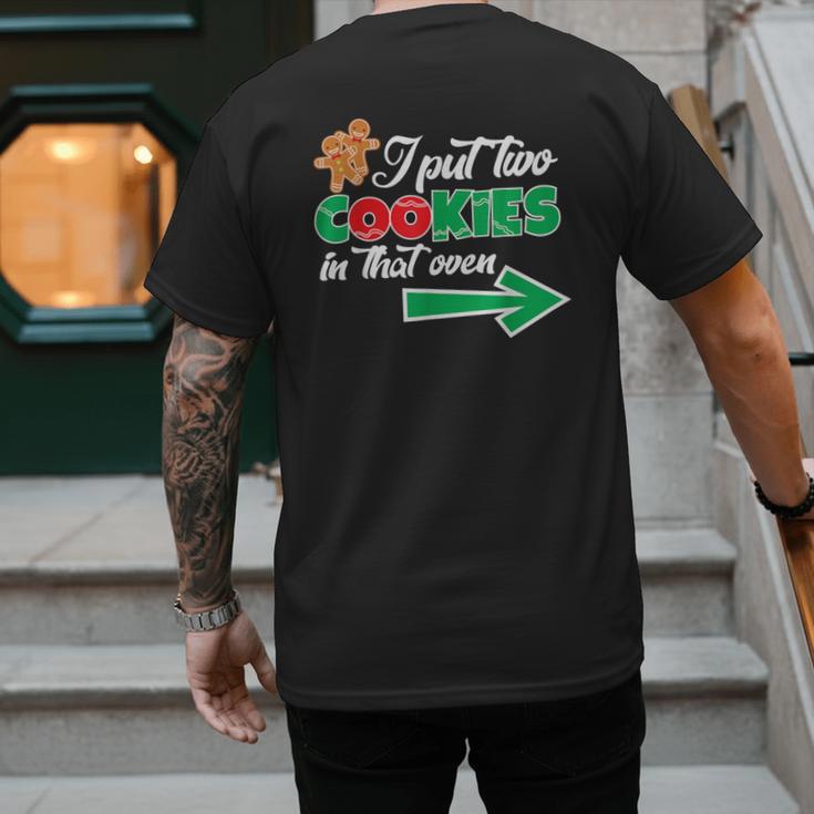 Christmas Twins Expecting Dad T-Shirt Pregnant Wife Tee Men's Back Print T-Shirt