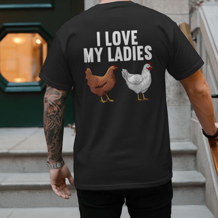 Cool Chicken Art For Men Women Dad Rooster Chicken Farmer Men's Back Print T-Shirt