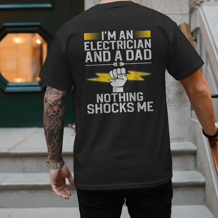 Cool Electrician For Men Dad Professional Electrician Men's Back Print T-Shirt