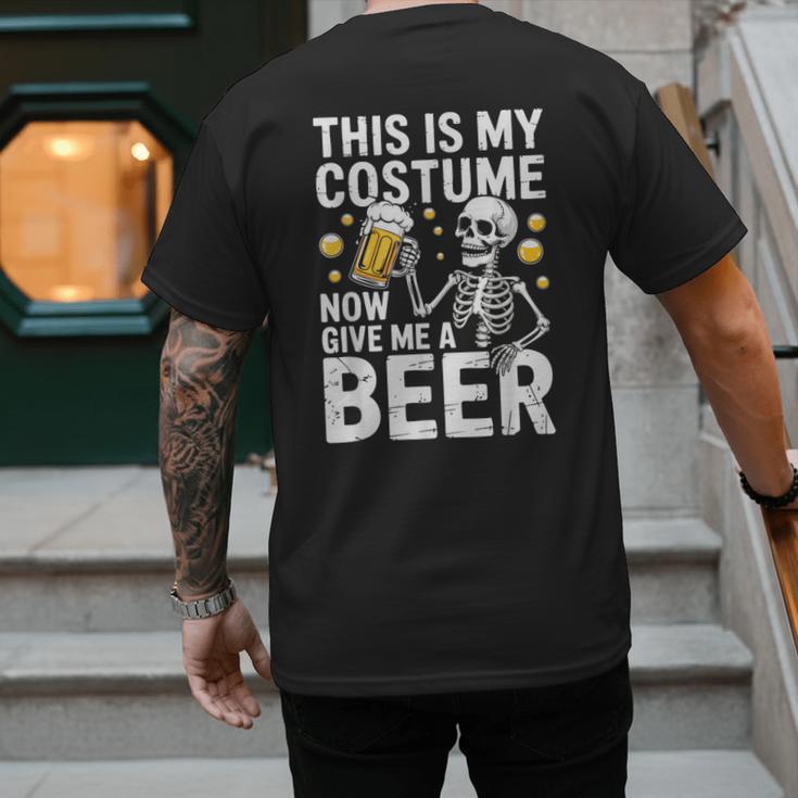 This Is My Costume Give Me A Beer Shirt Men Dad Halloween Men's Back Print T-Shirt