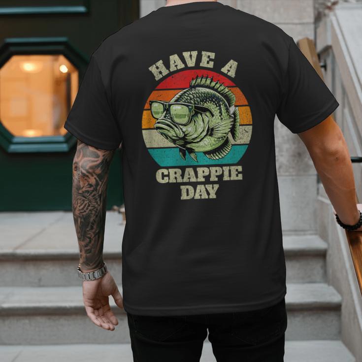 Have A Crappie Day Retro Fishing Sarcastic Dad Men's Back Print T-Shirt