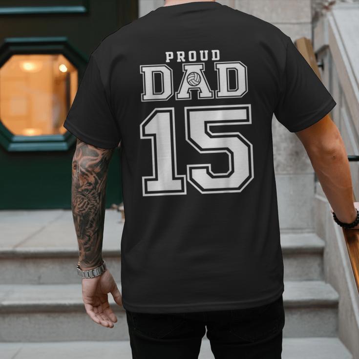 Custom Proud Volleyball Dad Number 15 Personalized For Men Men's Back Print T-Shirt