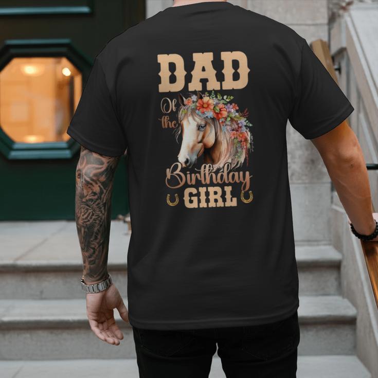 Cute Dad Of The Birthday Girl Horse Family Party Men's Back Print T-Shirt